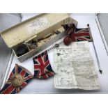 The coronation Pennant flag mudguard flags. with original box.