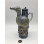 An early 20th century Japanese Kutani bird and floral design saki/ tea pot, Beautifully hand painted