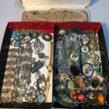 A Collection of vintage costume jewellery which includes pearl necklaces, Scottish brooches,