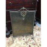 Antique arts and crafts brass fire screen