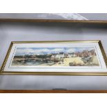 Jim Conlin Harbour scene print, Signed in pencil and limited edition 74/350. Gilt frame measures