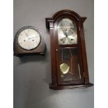 A Smiths Enfield mantle clock, together with a mahogany cased 'Tempus Fugit, Highlands' pendulum