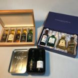 A Lot of three boxed whisky, port and other alcoholic miniatures. The Gaelic whisky collection,