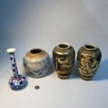 A Lot of Far eastern ceramics, Included in the lot is a pair of Japanese Satsuma vases, Chinese