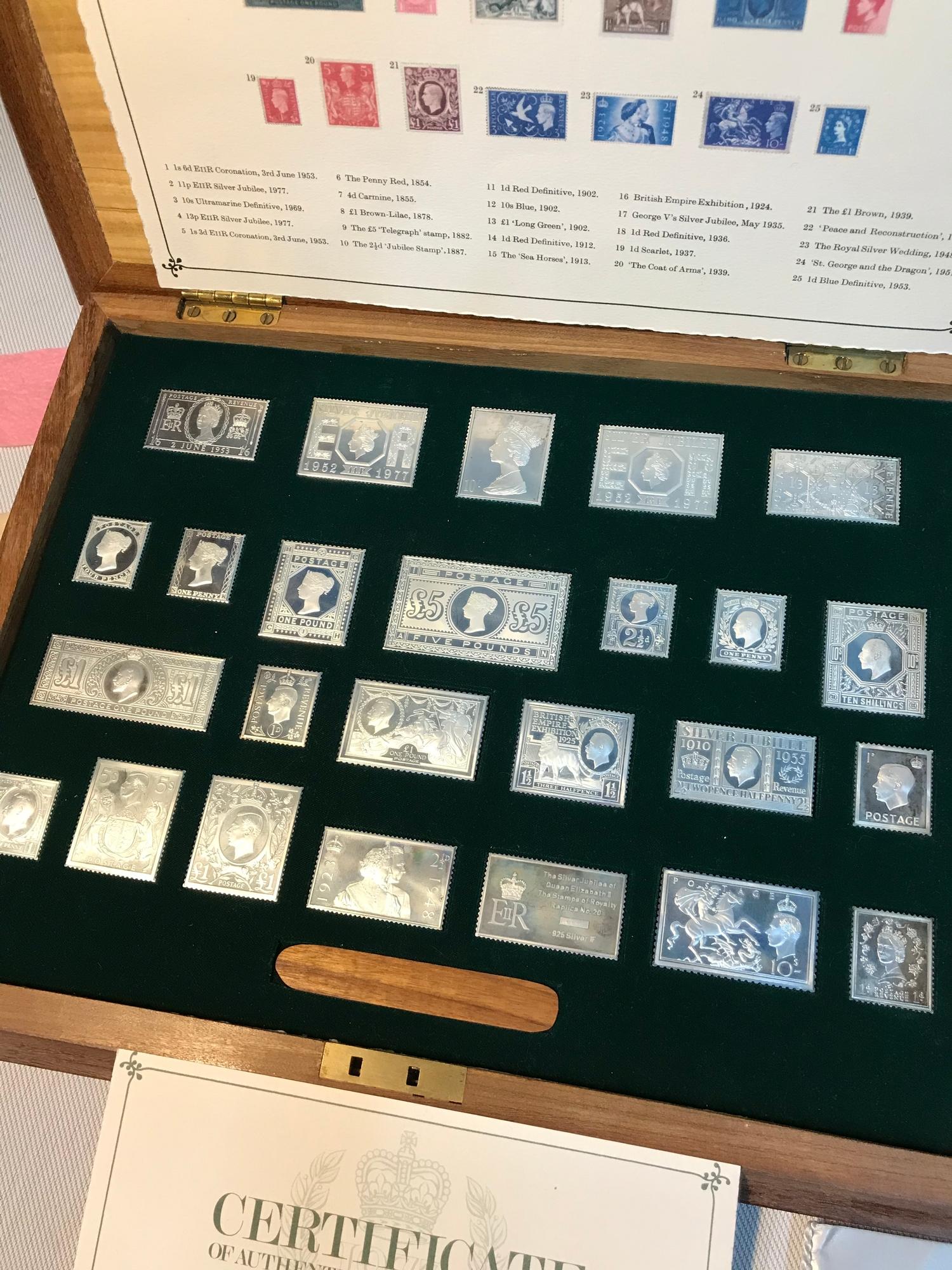 A Collection solid silver stamps of Royalty collection, A Set of 25 silver ingots in total, comes - Image 2 of 6