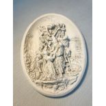 A Marble wall plaque 'The death of Christ' Marble sculpture. Signed E. Cassier. Measures 30x22cm