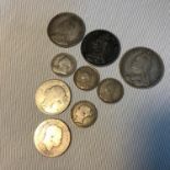 A Lot of 8 Queen Victoria coins and Georgius III 1819 Silver coin, Young Victoria head coins, One