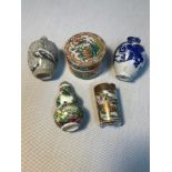 A Quantity of Chinese and Japanese porcelain items which includes Satsuma miniature blue dragon