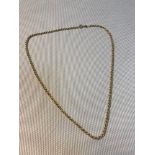 A Ladies 9ct gold rope chain necklace, Weighs 2.95grams. Measures 42cm in length.