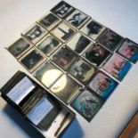 A Collection of antique Magic lantern slides, 17 done in black and white and 28 done in colour