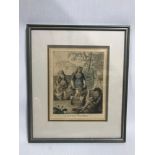 Original 18th century Isaac Cruikshank Scottish coloured engraving. Titled "Scotch Washing" Art work