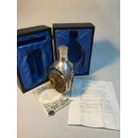 A London silver overlay Haig's Dimple whisky decanter with original box and certificate. Limited