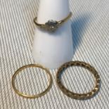 A Lot of two Antique 18ct gold rings, One is a 18ct, platinum & diamond ring. Together with 9ct gold