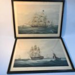 Two 19th century Nautical coloured engravings, Engraved by C. Rosenberg. Painted & published by W.
