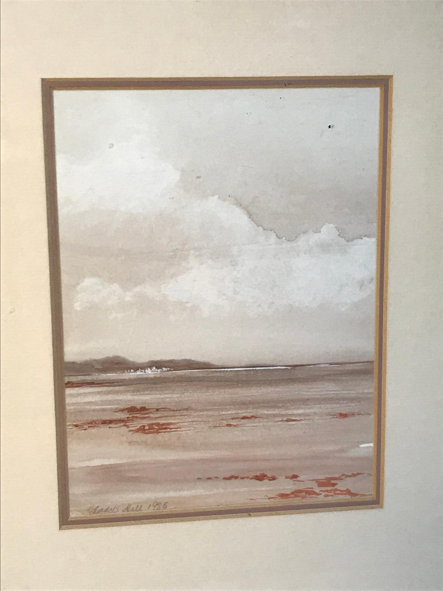 Gladys Hill Original watercolour titled 'Beauly Firth' dated 1985. Frame Measures 32.5x27.5cm - Image 2 of 2