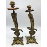 A Pair of rare WW2 Third Reich German Trench Art, Pair of Candle Sticks made from Clemen & Jung