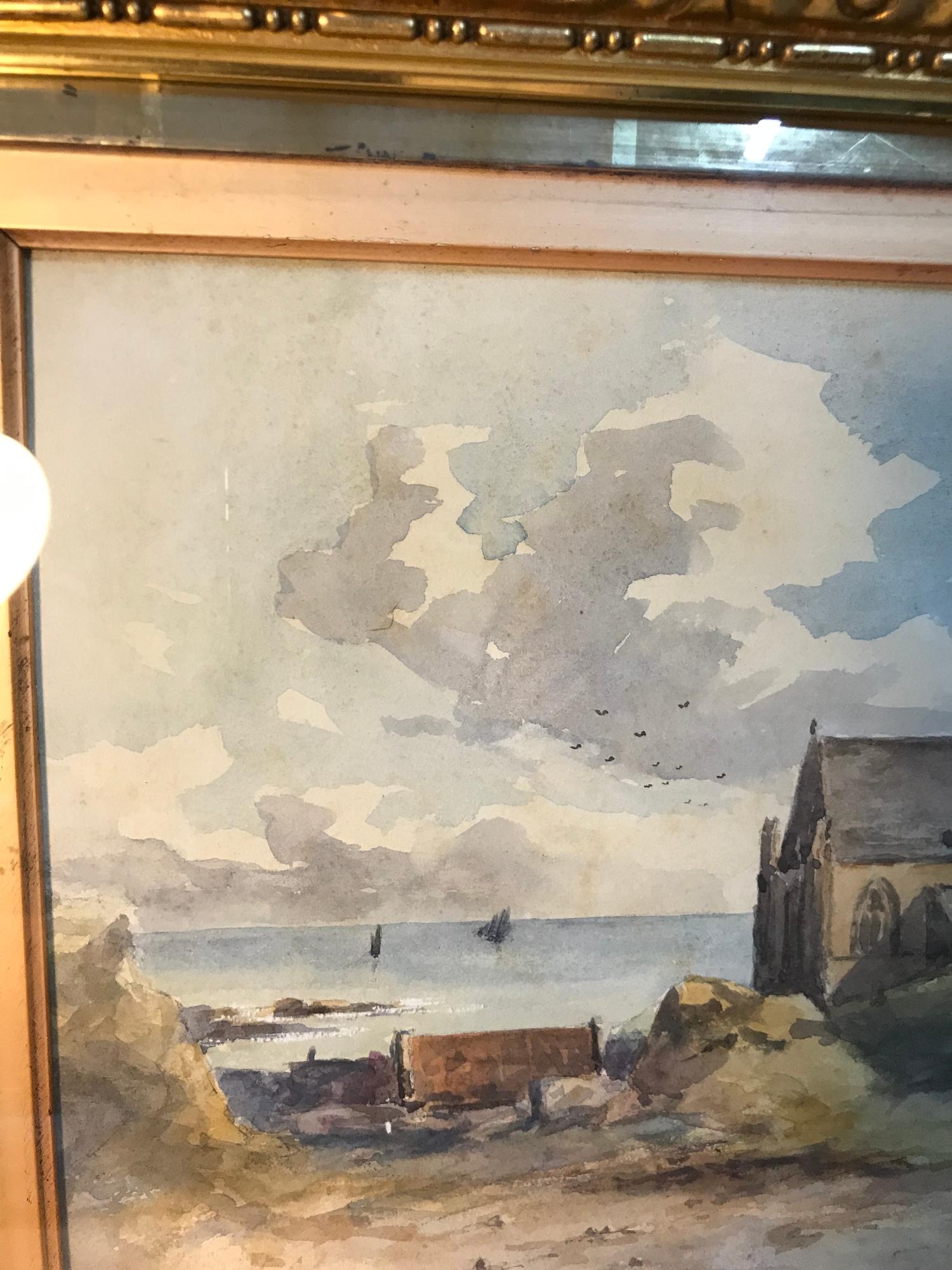 Arthur Harris (fl. 1891-1902) Scottish Artist. Original watercolour titled 'St. Monans Kirk' and - Image 4 of 6