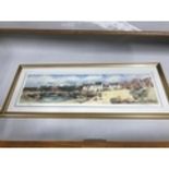 Jim Conlin Harbour scene print, Signed in pencil and limited edition 74/350. Gilt frame measures