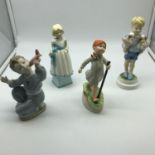 A Lot of four porcelain children figurines, Include makes such as Nao & Royal Worcester. All