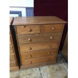 A Solid pine two over four drawer chest, Measures 114x92x46.5cm