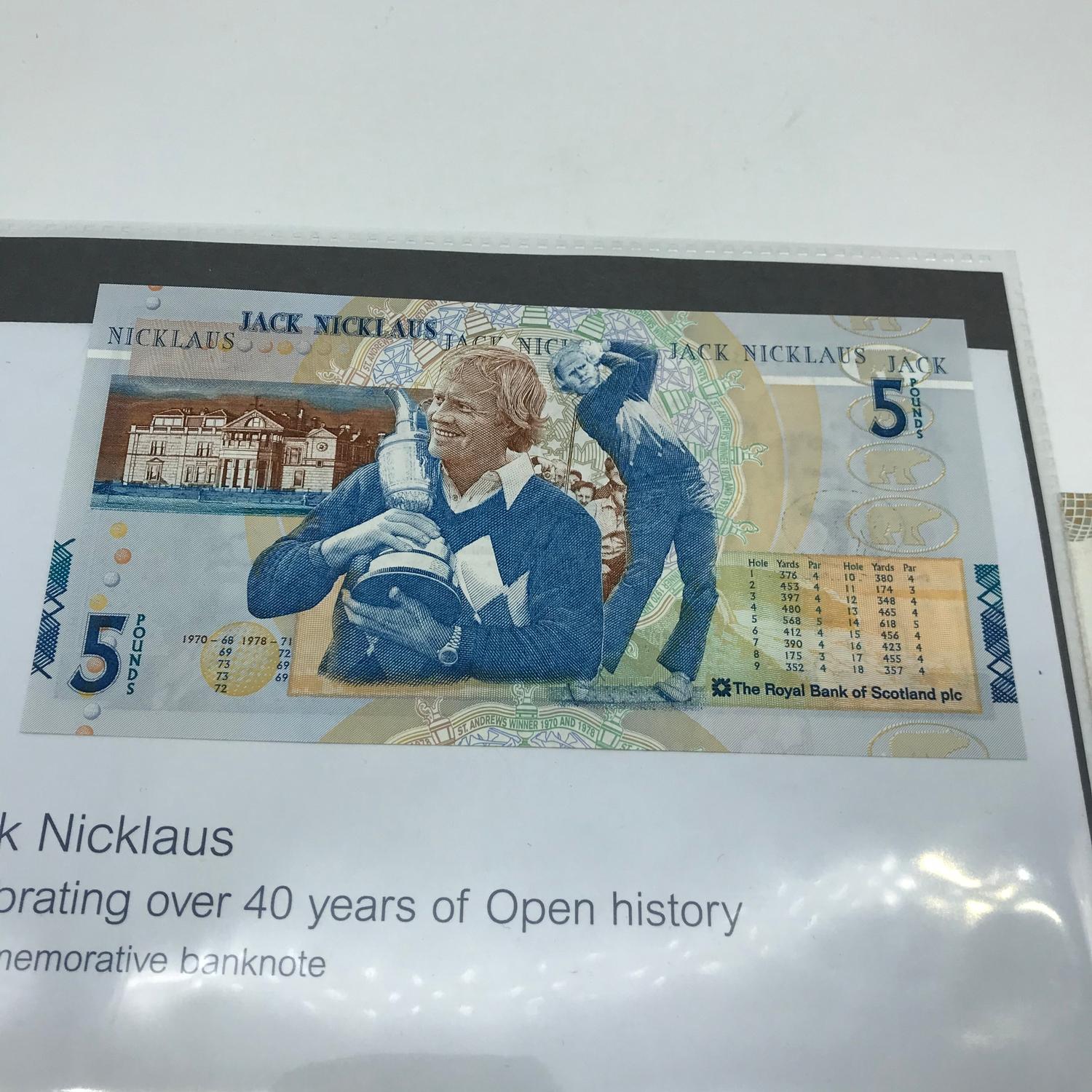 A Lot of three Jack Nicklaus £5 bank notes together with three Old Tom Morris £5 bank notes. - Image 3 of 5