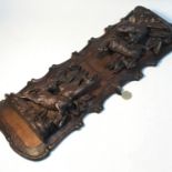 A 19th century Black Forrest book slide/ ends, Beautifully hand carved featuring mountain goats.