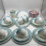 A 20 Piece "The Foley China" tea set together with An old Shelley Art Deco style pink, white,