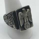 An 800 Grade Silver WW2 German Nazi High political leaders ring.