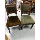 A Lot of two Victorian carved parlour/ dining chairs. One is made by John Taylor & Son Edinburgh