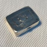 A Silver 925 rectangle shaped pill box, Measures 1x3x2.5cm