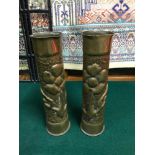 A Pair of Trench art Vases. Dated 1935 & 1937.