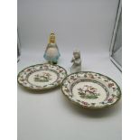A mixed lot of collectables, to include; Disney 'Alice' figurine, a Spode plate & bowl & a bisque