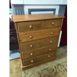 A Solid pine two over four drawer chest, Measures 114x92x46.5cm