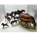 A Lot of Beswick, Coopercraft and Sitzendorf horse figurines. All are as found apart from the