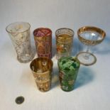 A Lot of six Moser & Fritz Heckert drinking glasses, Included in the lot is two glasses designed