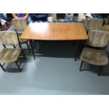 A.H. McINTOSH & Co Teak table and 4 matching chairs. Table measures 77x147x93cm