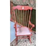 A Nice Example of a Hardwood Spindle Back Rocking Chair