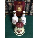 A Lot of three Vintage Bells whisky decanters, Includes Christmas 1996 8 year old whisky, full,