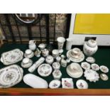 A Large collection of porcelain wares which includes makes such as Wedgwood, Coalport, Shelley &