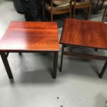A pair of mid century Scandinavian Rosewood side tables, Measures 49x61x61cm