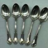 A Lot of 5 Heavy Sterling silver tea spoons.