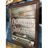 A Victorian 'Cadbury's Chocolate Delicious and Wholesome' advertising mirror, with original frame