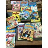 A Collection of vintage Beezer, Oor Wullie & The Broons some dated 1970 odds up words.