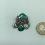 A Rare 925 Sterling silver and enamel Georg Jensen Arno Malinowski Lamb brooch.