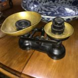 Vintage Salter kitchen scales, with weights