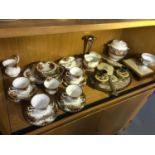 A Royal Albert old country roses tea set, Vintage dressing table set and various porcelain wares.