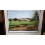 A Richard Chorley limited edition 1999 signed print of 18TH Hole Pine Hurst Club House.