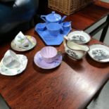 An Art Deco Royal Cauldron bachelors tea set, together with three Shelley cups & saucers & a