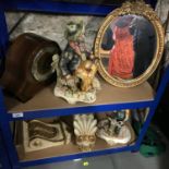A mixed lot of collectables to include an antique dressing mirror with rose & wreath moulds, 2
