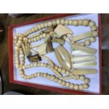 A Lot of three African tribal ivory and bone necklaces